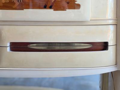 Vittorio Dassi Mobilificio Dassi Dassi Italian Midcentury Parchement Sideboard or Cabiner Bar Designed by Dassi 1950s