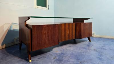Vittorio Dassi Mobilificio Dassi Dassi Italian Midcentury Presidential Executive Table Desk designed by Vittorio Dassi