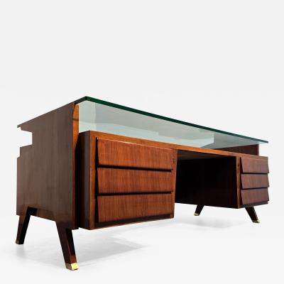 Vittorio Dassi Mobilificio Dassi Dassi Italian Midcentury Presidential Executive Table Desk designed by Vittorio Dassi
