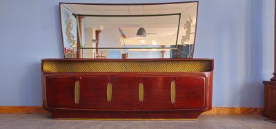 Vittorio Dassi Mobilificio Dassi Dassi Italian Midcentury Sideboard with Mirror designed by Vittorio Dassi 1950s