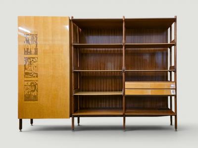 Vittorio Dassi Mobilificio Dassi Dassi Italian Wardrobe Bookcase Modular Wall Unit by Vittorio Dassi Italy 1960s