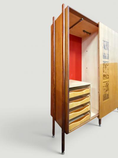Vittorio Dassi Mobilificio Dassi Dassi Italian Wardrobe Bookcase Modular Wall Unit by Vittorio Dassi Italy 1960s