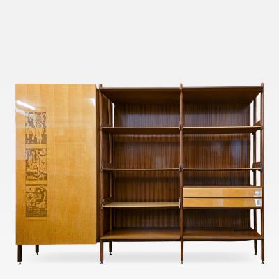 Vittorio Dassi Mobilificio Dassi Dassi Italian Wardrobe Bookcase Modular Wall Unit by Vittorio Dassi Italy 1960s