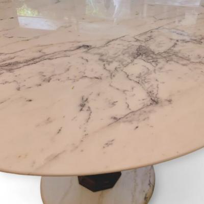 Vittorio Dassi Mobilificio Dassi Dassi Marble and Rosewood Round Table Vittorio Dassi