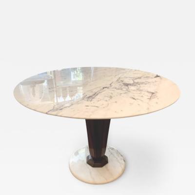 Vittorio Dassi Mobilificio Dassi Dassi Marble and Rosewood Round Table Vittorio Dassi