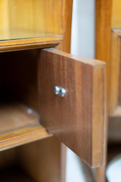 Vittorio Dassi Mobilificio Dassi Dassi PAIR OF ITALIAN WALNUT MIDCENTURY NIGHT TABLES BY VITTORIO DASSI