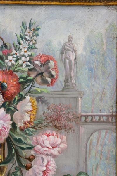 Vittorio Dassi Mobilificio Dassi Dassi Pair Of Floral Still Life Oil Paintings Signed V Landi Framed IT ca 1990