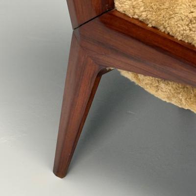 Vittorio Dassi Mobilificio Dassi Dassi Vittorio Dassi Attr Italian Mid Century Modern Armchair Honey Shearling 1950s