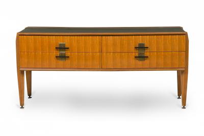 Vittorio Dassi Mobilificio Dassi Dassi Vittorio Dassi Italian Mid Century Modern Fruitwood and Bronze 4 Drawer Chest