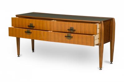 Vittorio Dassi Mobilificio Dassi Dassi Vittorio Dassi Italian Mid Century Modern Fruitwood and Bronze 4 Drawer Chest