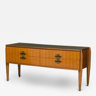 Vittorio Dassi Mobilificio Dassi Dassi Vittorio Dassi Italian Mid Century Modern Fruitwood and Bronze 4 Drawer Chest