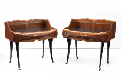 Vittorio Dassi Mobilificio Dassi Dassi Vittorio Dassi Mahogany Burl Nightstands