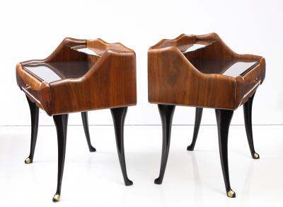 Vittorio Dassi Mobilificio Dassi Dassi Vittorio Dassi Mahogany Burl Nightstands