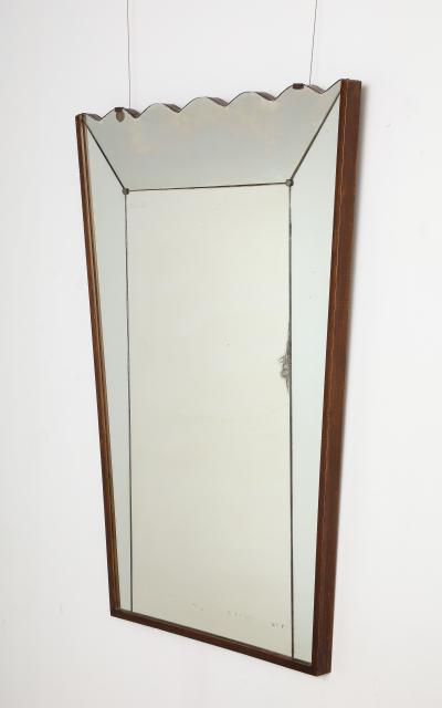 Vittorio Dassi Mobilificio Dassi Dassi Vittorio Dassi Scalloped Wood Wall Mirror Italy circa 1940