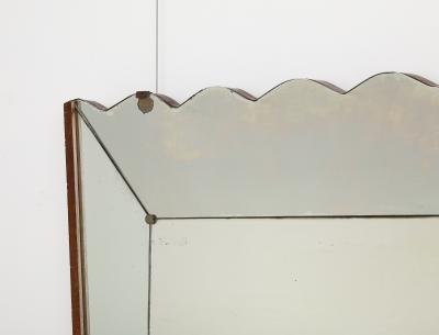 Vittorio Dassi Mobilificio Dassi Dassi Vittorio Dassi Scalloped Wood Wall Mirror Italy circa 1940