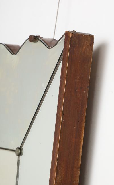 Vittorio Dassi Mobilificio Dassi Dassi Vittorio Dassi Scalloped Wood Wall Mirror Italy circa 1940