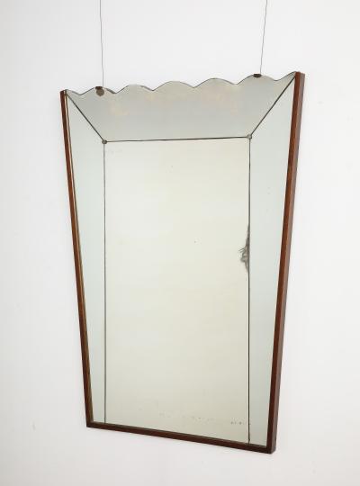 Vittorio Dassi Mobilificio Dassi Dassi Vittorio Dassi Scalloped Wood Wall Mirror Italy circa 1940