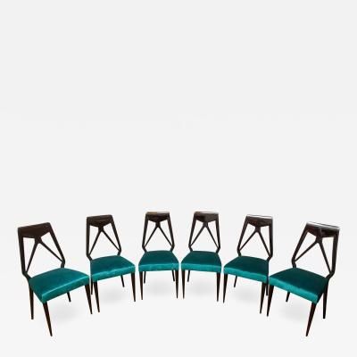 Vittorio Dassi Set of six dining chairs by Vittorio Dassi Italy circa 1950