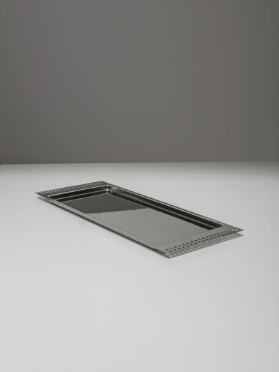 Vittorio Gregotti Steel Tray by Vittorio Gregotti for Cleto Munari