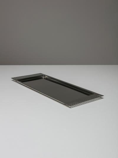 Vittorio Gregotti Steel Tray by Vittorio Gregotti for Cleto Munari