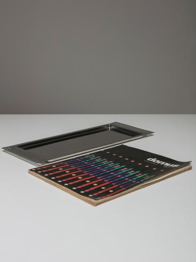 Vittorio Gregotti Steel Tray by Vittorio Gregotti for Cleto Munari