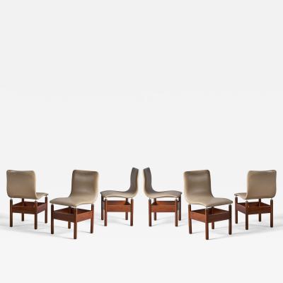 Vittorio Introini Chelsea Dining Room Chairs in Leather Italy 1960s