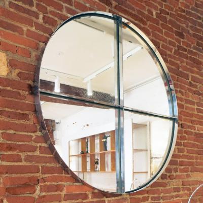 Vittorio Introini LARGE CHROME PLATED STEEL MIRROR VITTORIO INTROINI EDITION SAPORITI 1970 