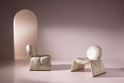 Vittorio Introini Pair of Calypso armchairs by Vittorio Introini for Saporiti Italia Italy 1970s