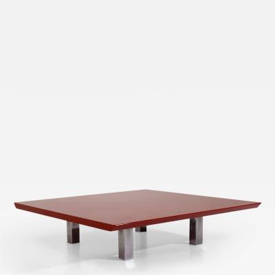 Vittorio Introini Red lacquered coffee table by Vittorio Introini for Saporiti