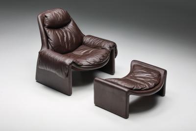 Vittorio Introini Vittorio Introini P60 Lounge Chair with Ottoman for Saporiti 1969