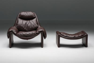 Vittorio Introini Vittorio Introini P60 Lounge Chair with Ottoman for Saporiti 1969