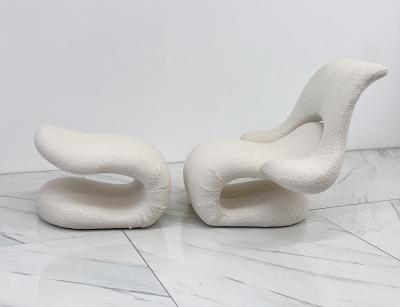 Vittorio Introini Vittorio Introini Relax Armchair Footrest Belgian Boucle Felice Rossi 1978