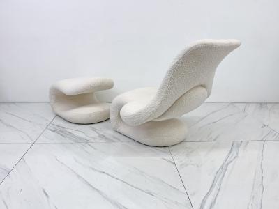 Vittorio Introini Vittorio Introini Relax Armchair Footrest Belgian Boucle Felice Rossi 1978