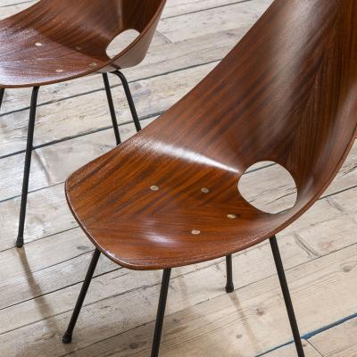 Vittorio Nobili Medea Chair Set of 4 by Vittorio Nobili in Metal and Curved Wood