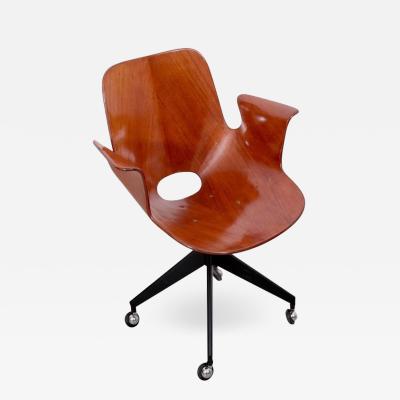 Vittorio Nobili Rare Medea Office Chair with Roles by Vittorio Nobili