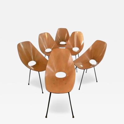 Vittorio Nobili Set of Six Medea Chairs by Vittorio Nobili