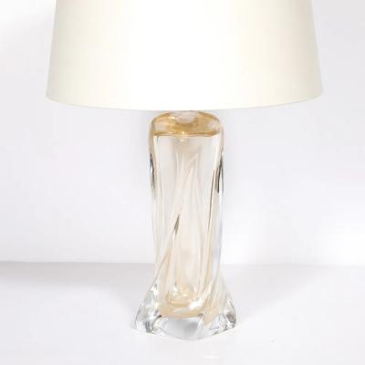 Vittorio Rigattieri Modernist 24kt Gold Fleck Murano Glass Table Lamps signed Vittorio Rigattieri