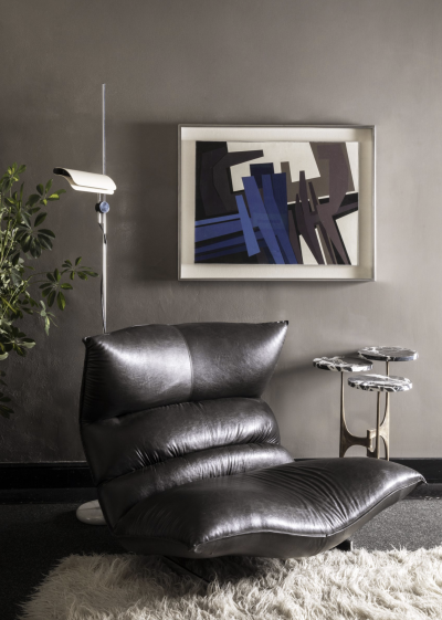 Vittorio Varo Vittorio Varo Canestrari lounge chair for 1P Italy 1970s