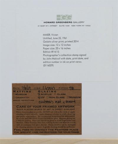 Vivian Maier Framed Street Photograph by Vivian Maier Editioned with Provenance