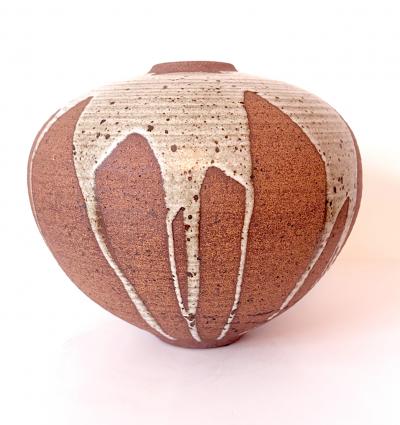 Vivika Heino Striking Ceramic Jar Vase with Flowing Glaze by Vivika and Otto Heino