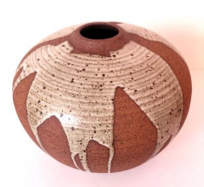 Vivika Heino Striking Ceramic Jar Vase with Flowing Glaze by Vivika and Otto Heino