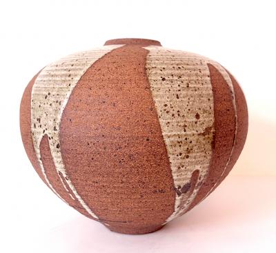 Vivika Heino Striking Ceramic Jar Vase with Flowing Glaze by Vivika and Otto Heino