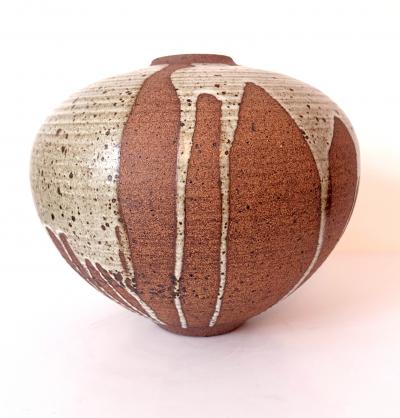 Vivika Heino Striking Ceramic Jar Vase with Flowing Glaze by Vivika and Otto Heino