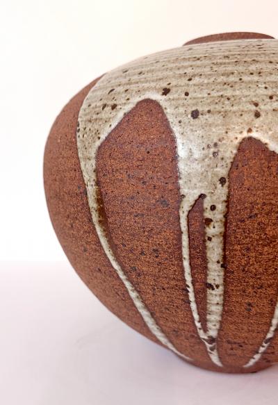 Vivika Heino Striking Ceramic Jar Vase with Flowing Glaze by Vivika and Otto Heino