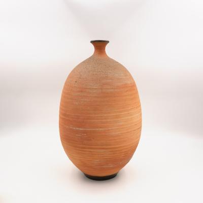 Vivika Heino Tall Narrow Ovoid Form Pottery Vase American circa 1993