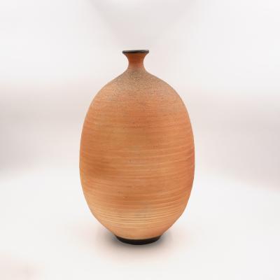 Vivika Heino Tall Narrow Ovoid Form Pottery Vase American circa 1993