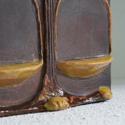 Vladim r David for Jihokera Bechyn Zodiac Studio Pottery Tile Scales Libra