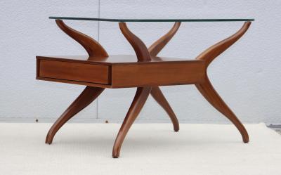 Vladimir Kagan 1960s Mid Century Modern Sculptural Side Tables With Floating Glass Top