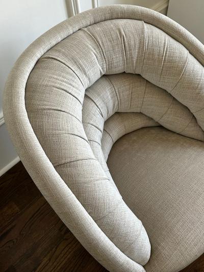 Vladimir Kagan Crescent Swivel Loung Chair Brass Base by Vladimir Kagan