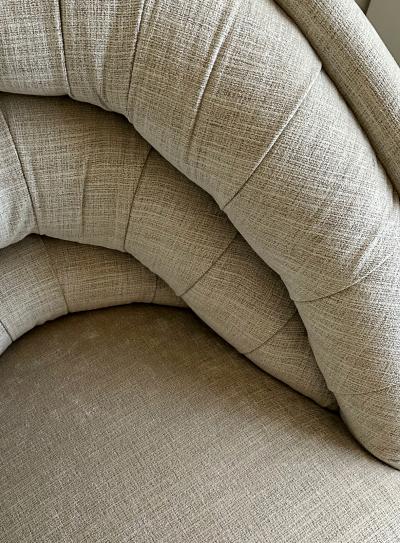 Vladimir Kagan Crescent Swivel Loung Chair Brass Base by Vladimir Kagan